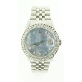 Rolex Oyster Perpetual Datejust Stainless Steel Diamond Bezel 36mm Automatic Watch